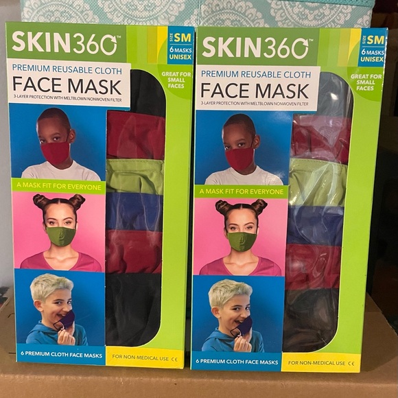 Skin360 Unisex Reusable Face Masks - 2 packs of 6 each - NEW - Picture 1 of 5